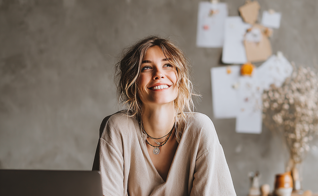 Frau am Schfeibtisch